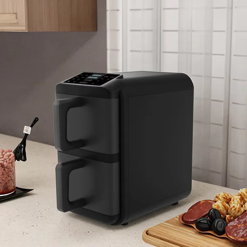 Air Fryer 5L Digital - สำหรับหม้อทอดไร้น้ำมันไฟฟ้าสแตนเลสแบบหน้าจอสัมผัส ขนาด 5 ลิตร+5 ลิตร 10