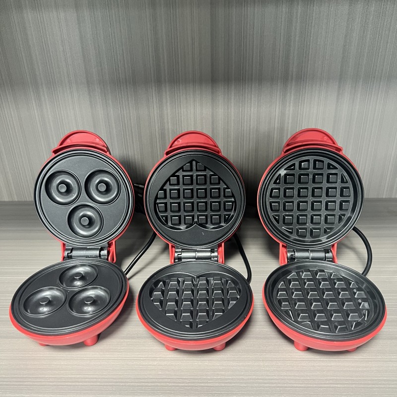 Sandwich Press Grill - เครื่องทำวาฟเฟิลรูปหัวใจขนาดเล็กอเนกประสงค์ เครื่องปิ้งขนมปังแบบสองด้าน เครื่องอบขนมแบบพกพาสำหรับงานเลี้ยงครอบครัว