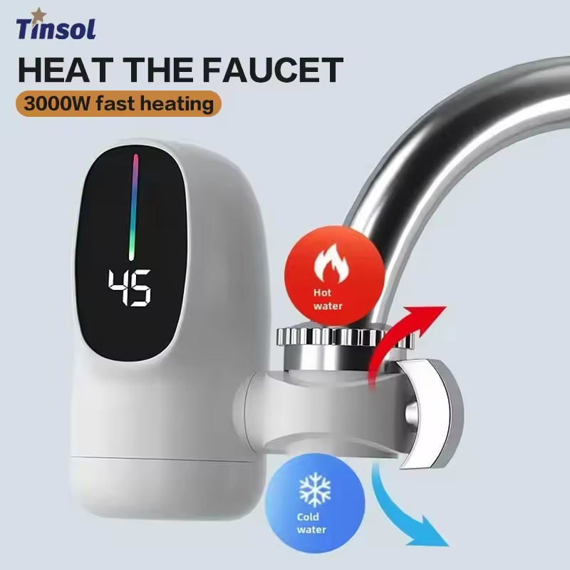 Kitchen Appliances Design - ก๊อกน้ำร้อนไฟฟ้า 110V ร้อนเร็ว ประหยัดพลังงาน ผสมน้ำร้อน-น้ำเย็น พร้อมหน้าจอดิจิตอล