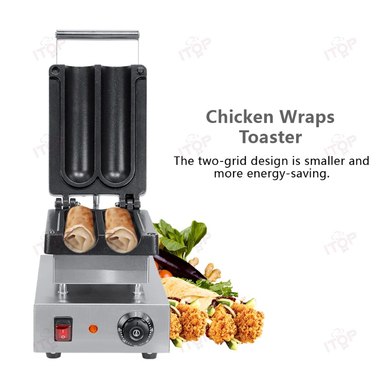 Sandwich Press Grill - เครื่องทำชาวาร์มา ไจโร ทอร์ติญ่า แซนวิช บูร์ริโต้ พร้อมเตาอุ่นและย่าง