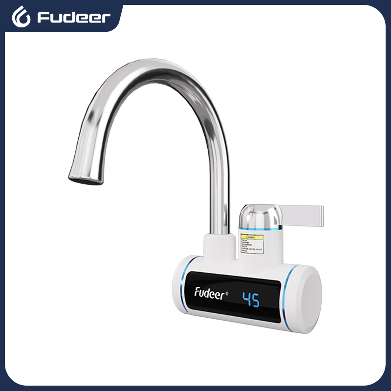 Kitchen Appliances Design - เครื่องทำน้ำอุ่นไฟฟ้า Fudeer 220V ก๊อกน้ำในครัวแบบไม่ใช้ถัง ให้ความร้อนทันที ก๊อกน้ำร้อนไหล