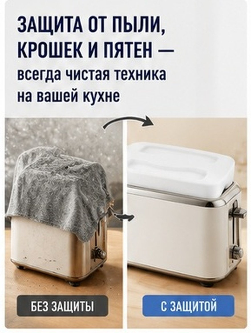 Kitchen Appliances Design - ฝาครอบป้องกันเครื่องปิ้งขนมปังซิลิโคน ฝาปิดทนทาน สำหรับเครื่องใช้ในครัว เครื่องทำขนมปัง กันฝุ่น ดีไซน์สะดวก