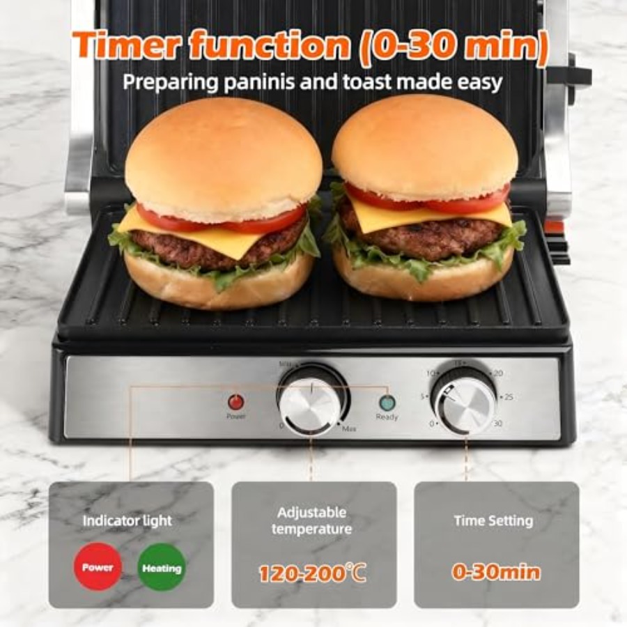 เครื่องทำแซนด์วิชแบบกด Panini  - Sandwich Press Grill บทวิจารณ์และราคา