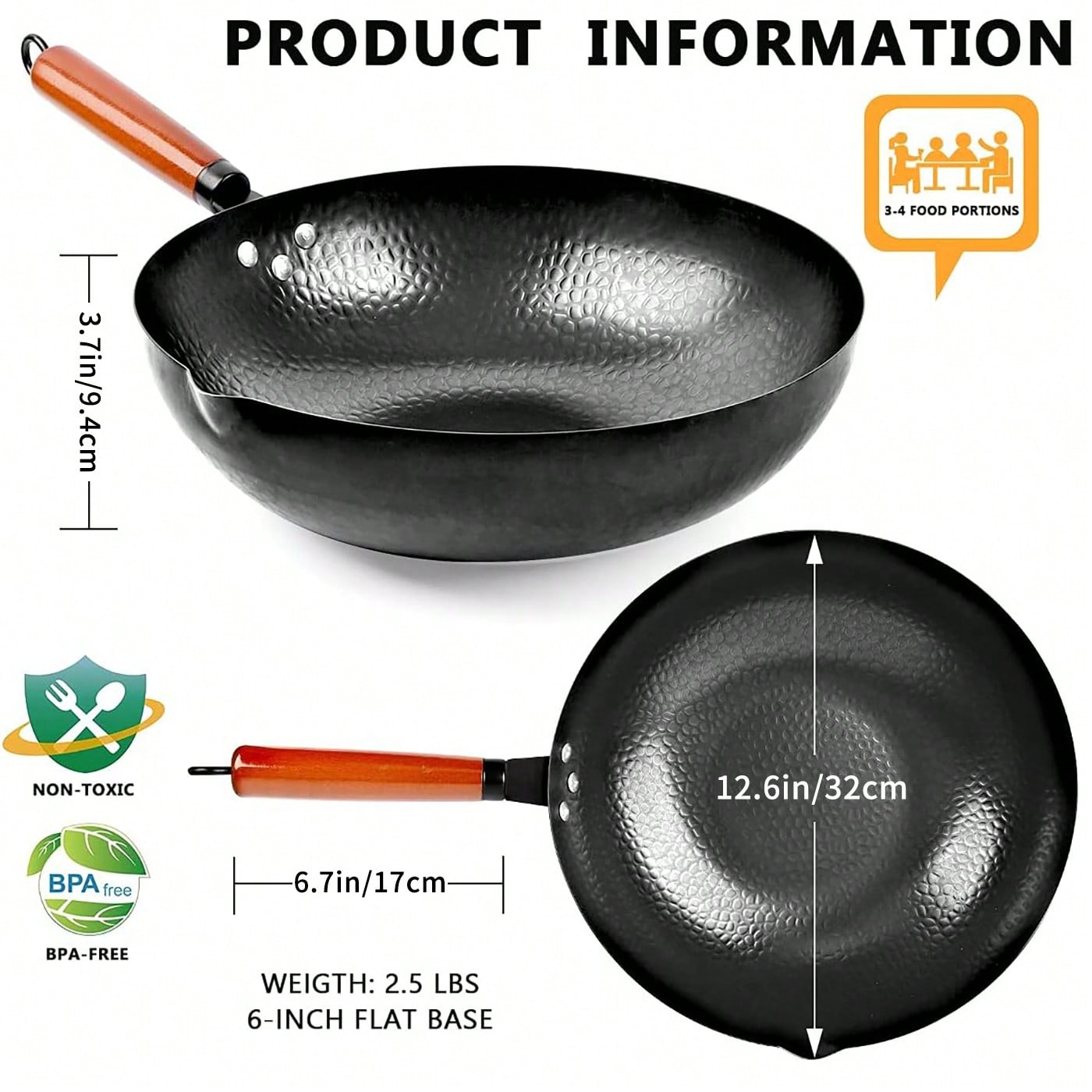 กระทะเหล็กกล้าคาร์บอนขนาด 12.6 - Wok Electric Flat บทวิจารณ์และราคา