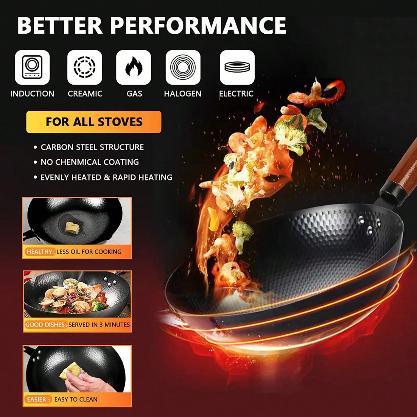 กระทะเหล็กกล้าคาร์บอนขนาด 12.6 - Wok Electric Flat บทวิจารณ์และราคา