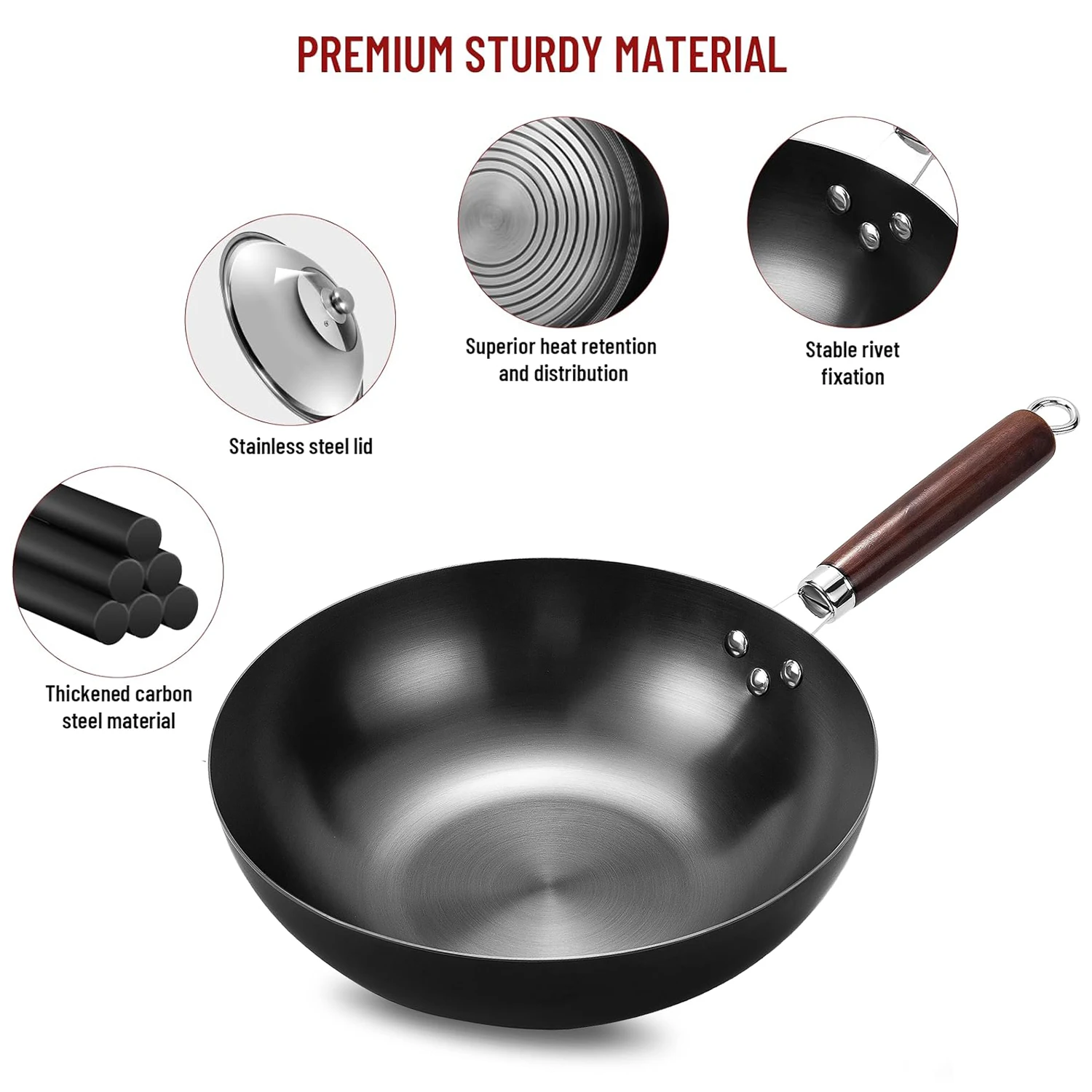กระทะก้นแบน 32 ซม. กระทะเหล็กส - Wok Electric Flat บทวิจารณ์และราคา