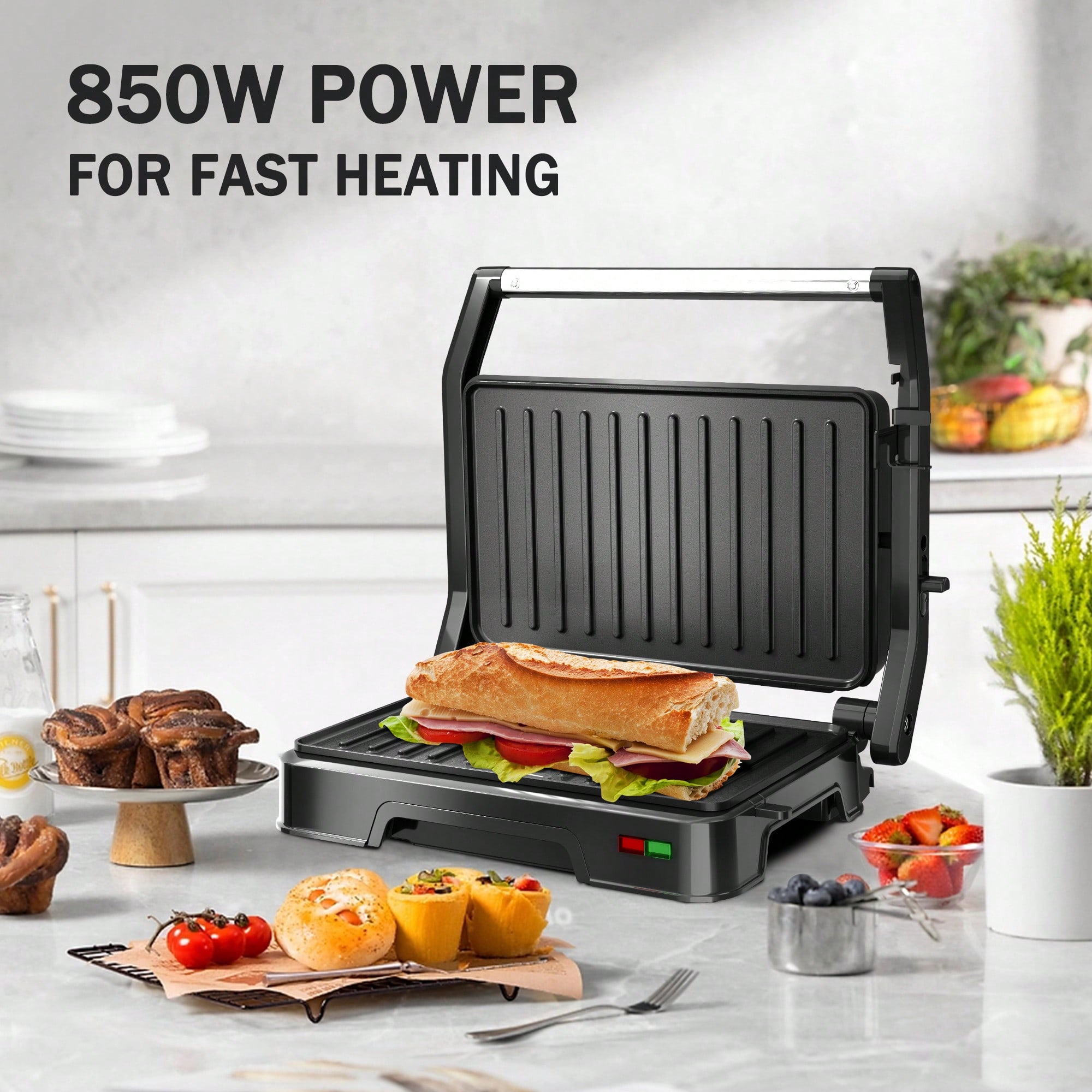 เครื่องทำแซนด์วิชแบบกด 2 ช่อง, - Sandwich Press Grill บทวิจารณ์และราคา